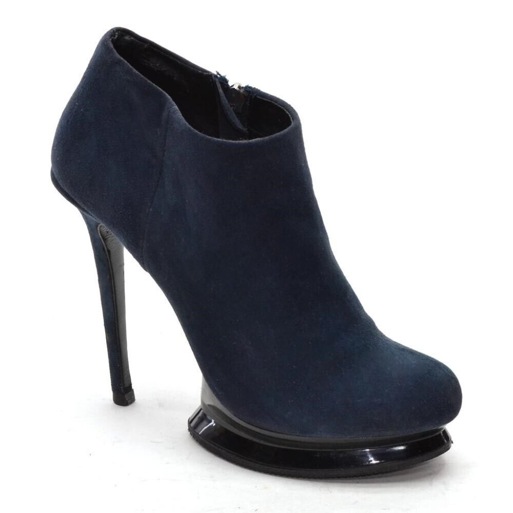 Dolce Vita Fez Blue Suede Stiletto Zip Booties 8.5 M